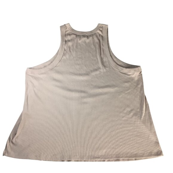 Old Navy Women’s Plus Ribbed Tank Top 4X Beige Nude Sleeveless Casual Shirt - Picture 2 of 14